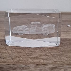 Dale Earnhardt car crystal lazer cut paperweight